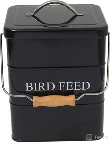 img 4 attached to 🐦 Morezi Bird Seed and Feed Storage Tin - White-Coated Carbon Steel with Tight Fitting Lid - Storage Canister Tins