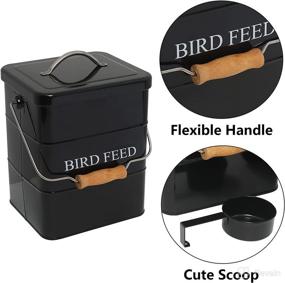 img 1 attached to 🐦 Morezi Bird Seed and Feed Storage Tin - White-Coated Carbon Steel with Tight Fitting Lid - Storage Canister Tins