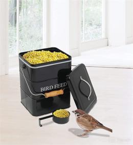 img 2 attached to 🐦 Morezi Bird Seed and Feed Storage Tin - White-Coated Carbon Steel with Tight Fitting Lid - Storage Canister Tins