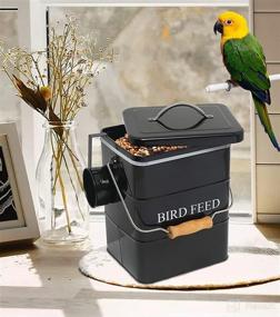 img 3 attached to 🐦 Morezi Bird Seed and Feed Storage Tin - White-Coated Carbon Steel with Tight Fitting Lid - Storage Canister Tins