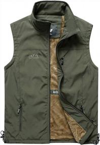 img 4 attached to Fuwenni Men'S Casual Outdoor Work Safari Fishing Travel Photo Fleece Vest Jacket