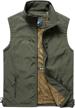 fuwenni men's casual outdoor work safari fishing travel photo fleece vest jacket logo