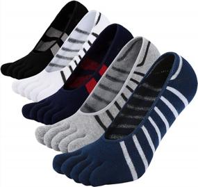img 4 attached to Comfortable And Secure: Men'S Low Cut Toe Socks For Running, Loafers & Boats