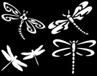 🐉 dragonfly decals 4 pack: small white stickers for enhanced décor (approximately 3.5 inches) логотип