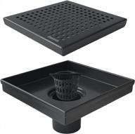 6-inch square shower drain with quadrato pattern grate - brushed 304 stainless steel, watermark&cupc certified, black | neodrain логотип
