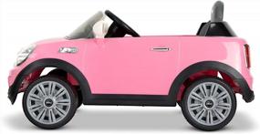 img 1 attached to Rollplay Mini Cooper S 6V Electric Car For Kids Featuring Realistic Engine And Horn Noises With Working LED Headlights, Folding Mirrors, And A Top Speed Of 2.5 MPH, Pink