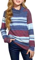 👚 girls' clothing: blencot turtleneck striped baselayer undershirt - tops, tees & blouses logo