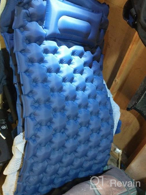 img 1 attached to LUXEAR Sleeping Pad - Inflatable Camping Mat For Backpacking, Hiking & Travel | Durable Waterproof Air Mattress With Foot Press Single To Double Conversion review by Jon Estell