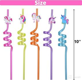 img 3 attached to Reusable Unicorn Straws - 26 Pcs Birthday Party Favors for Girls, Including 20 Straws & 6 Temporary Tattoos