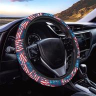 frestree american flag steering wheel cover non-slip universal auto steering wheel cover independence day 4th of july usa flag accessories for women men logo