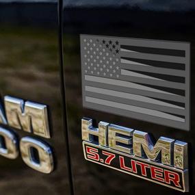 img 2 attached to 🚗 Enhance Your Ride with 3D Metal American Flag Emblem Decal, Matte Black - Perfect for Car, Truck, or SUV (1 Pair)