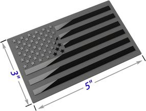 img 3 attached to 🚗 Enhance Your Ride with 3D Metal American Flag Emblem Decal, Matte Black - Perfect for Car, Truck, or SUV (1 Pair)