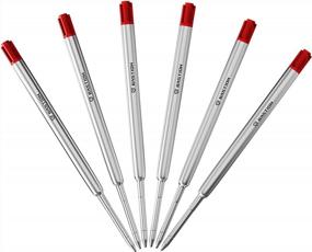 img 4 attached to Сменные гелевые чернила BASTION Pen Refill Red (6X) Замена для всех ручек Bastion Bolt Action Шариковые красные чернильные стержни Эксклюзивный глубоко пигментированный металлический картридж