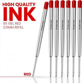 img 3 attached to Сменные гелевые чернила BASTION Pen Refill Red (6X) Замена для всех ручек Bastion Bolt Action Шариковые красные чернильные стержни Эксклюзивный глубоко пигментированный металлический картридж