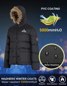 img 1 attached to Mens Puffer Jacket Winter Warm Heavyweight Waterproof Down Coat Faux Fur