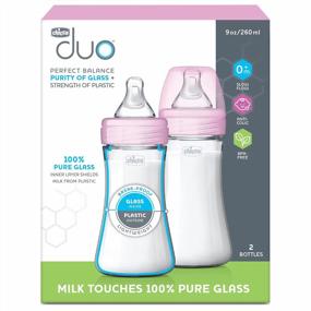 img 3 attached to Chicco Hybrid Baby Bottles - Invinci-Glass Inside, Plastic Outside - Anti-Colic Nipple - 2 Pack, Pink