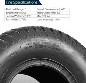 img 1 attached to MaxAuto Set Of 4 Lawn Mower Turf Tires 15X6-6 Front & 18X9.5-8 Rear Tractor Riding, 4PR, Tubeless