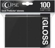 protect your cards in style with ultra pro's eclipse gloss sleeves - 100 pack jet black standard size logo