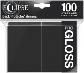 img 1 attached to Стильно защитите свои карты с помощью глянцевых футляров Ultra Pro'S Eclipse Gloss — упаковка из 100 угольно-черных стандартных размеров