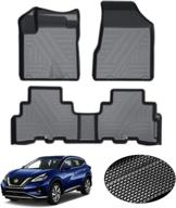 🚗 kust custom fit floor mats for nissan murano - premium all-weather liners 2015-2022, 2 row seat, black non-slip логотип