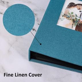 img 3 attached to RECUTMS Linen Fabric Photo Album, 300 4X6 Horizontal Pictures And Memories Book For Family, Weddings, Graduations, Baby Albums - Elegant Skyblue Cover