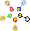 lancardo 1-5 pack retractable nurse watches with second hand clip-on hanging lapel silicone jelly fob pocket watch cute cartoon smile round face arabic markers for doctor nurses women and men logo