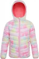 girls' reversible water-resistant puffer jacket - rokka&rolla winter coat with hood logo