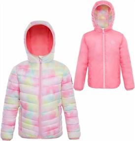 img 2 attached to Girls' Reversible Water-Resistant Puffer Jacket - Rokka&Rolla Winter Coat With Hood