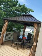 img 1 attached to 12' X 16' Hardtop Gazebo: Galvanized Steel Outdoor Canopy With Double Roof, Aluminum Frame & Netting/Curtains For Garden, Patio, Lawns & Parties review by Jason Sullivan