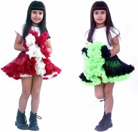 img 1 attached to Kids Rainbow Tutu Skirt Girls Birthday Pettiskirts Tulle Ruffle Dress Children