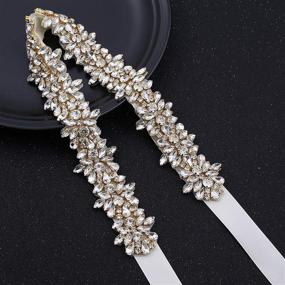 img 2 attached to Handmade Crystal Rhinestone Wedding Silver Burgundy Women's Accessories ~ Belts