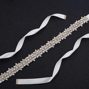 img 3 attached to Handmade Crystal Rhinestone Wedding Silver Burgundy Women's Accessories ~ Belts