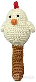 img 2 attached to Cheengoo Organic Crocheted White Rattle