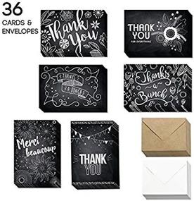 img 1 attached to 36 Bulk Thank You Cards - 4X6 Cute Chalkboard Design With Envelopes For Men & Women