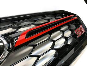 img 2 attached to 🔴 Glossy Red Vinyl Sticker JDM Style: Xotic Tech Front Grille Pinstripe Decal Overlay Wrap, Pre-Cut and Compatible with Subaru WRX STI 2018-2021