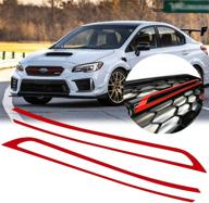 🔴 glossy red vinyl sticker jdm style: xotic tech front grille pinstripe decal overlay wrap, pre-cut and compatible with subaru wrx sti 2018-2021 логотип