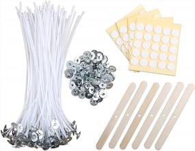 img 4 attached to MILIVIXAY Candle Making Kit: 100 Wicks, Metal Tabs, Stickers & Holders