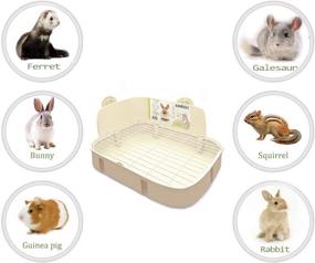 img 2 attached to Corner Litter Pan For Small Pets – White Rabbit Cage Toilet Bedding Box With Stainless Steel Panel, Ideal For Ferrets, Guinea Pigs, And Bunny Rabbits – Potty Trainer For Easy Cleanup