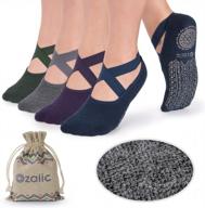 ozaiic non slip socks for yoga pilates barre fitness hospital socks for women logo