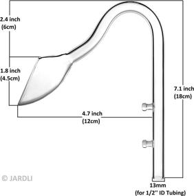 img 3 attached to 🌿 JARDLI Glass Violet Pipe Outflow for Planted Fish Tanks - Optimal Fit with 12/16mm (1/2'' ID) Tubing