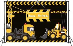 img 1 attached to Boy Under Construction Theme Birthday Party Backdrop Baby Boy Toddler First Birthday Terrible Twos Builder Dump Trucks Vehicle Party Banner Photo Background Cake Table Decoration Mural Poster 6.5X5Ft