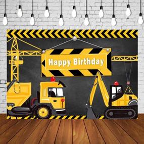 img 3 attached to Boy Under Construction Theme Birthday Party Backdrop Baby Boy Toddler First Birthday Terrible Twos Builder Dump Trucks Vehicle Party Banner Photo Background Cake Table Decoration Mural Poster 6.5X5Ft