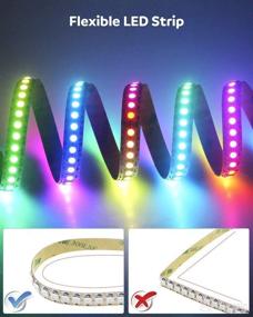 img 1 attached to 💡 WS2812B 144 Pixels RGB LED Strip - Aclorol 3.3ft White PCB, Programmable, Non-Waterproof LED Strip Lighting with Individually Addressable Dream Color LEDs at 5V