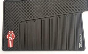 img 1 attached to 🚚 Kenworth T880 Black Rubber Floor Mats with Red Logo - All-Weather Protection for 2014-2020 Models