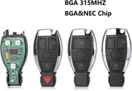 🔑 2 3 smart remote key with 315mhz/433mhz, 3+1 button, nec&amp;bga replaceable chip - mercedes benz, post-2000, logo included (3b) логотип