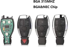 img 4 attached to 🔑 2 3 Smart Remote Key with 315mhz/433mhz, 3+1 Button, NEC&amp;BGA Replaceable Chip - Mercedes Benz, Post-2000, Logo Included (3B)