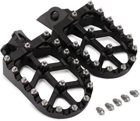 img 3 attached to 💪 CNC Aluminum Foot Pegs for KX65/KX80/KX100/RM65/RM100 - Black Footrest Footpegs Pedals 2000-2020: Check out our High-performance Upgrade!