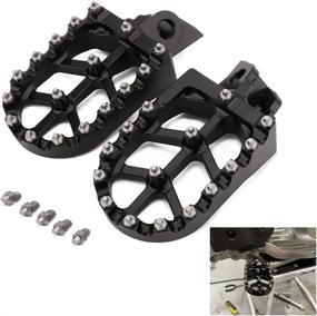 img 4 attached to 💪 CNC Aluminum Foot Pegs for KX65/KX80/KX100/RM65/RM100 - Black Footrest Footpegs Pedals 2000-2020: Check out our High-performance Upgrade!