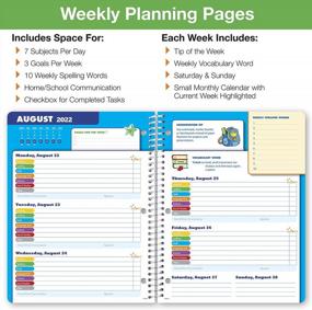img 1 attached to Academic Year 2022-2023 Elementary Student Planner - Global Datebook With Block-Style Design, Spacious Pages, Ruler/Bookmark, And Planning Stickers - 8.5"X11