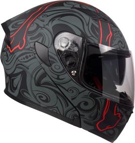 img 3 attached to 🏍️ KYPARA Motorcycle Dual Visor Flip up Modular Full Face Helmet with DOT Certification - Combining Style and Safety in Impressionism Design